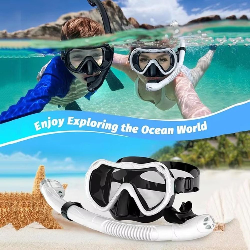 Snorkel Mask Full Face - Buğu Önleyici Dalış Maskesi, Yumuşak Silikon,