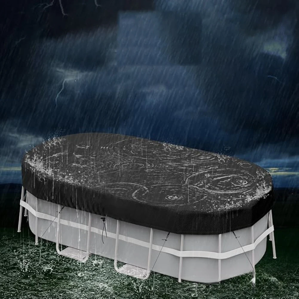 Pool Cover Waterproof - Güneş Enerjili Oval Havuz Örtüsü Dikdörtgen