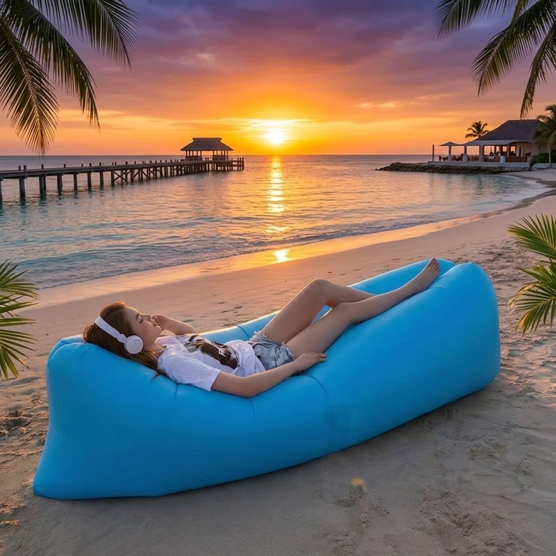 Pool Lounger Inflatable - Taşınabilir Şişme Hava Koltuğu, Hızlı Şişen