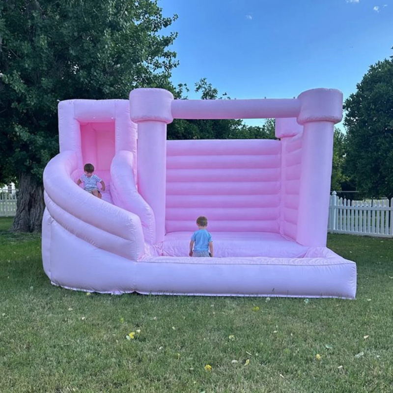 Water Slide Inflatable - Çocuklar İçin Uygun Özel Pembe Kale