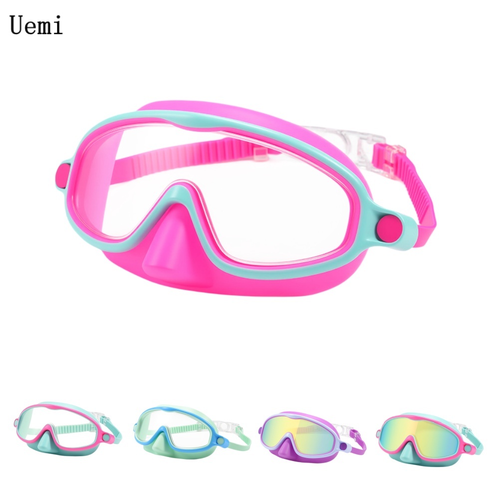 Swim Goggles Anti Fog Uv - Çocuklar için Burun Kapaklı UV Kırılmaz