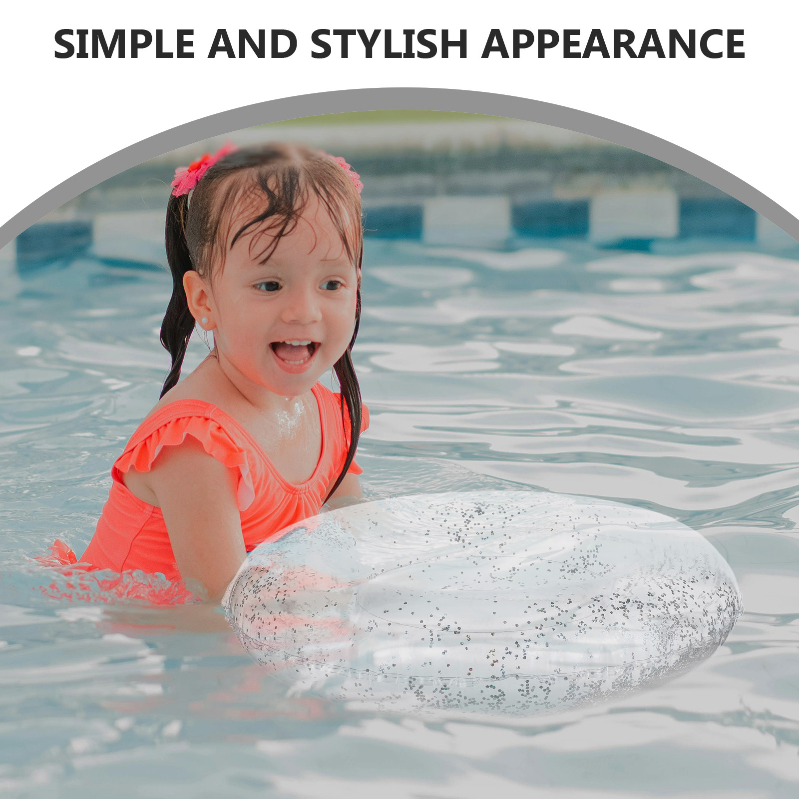 Pool Float Ring Inflatable - 60 cm PVC Yüzme Simidi, Yansıtıcı