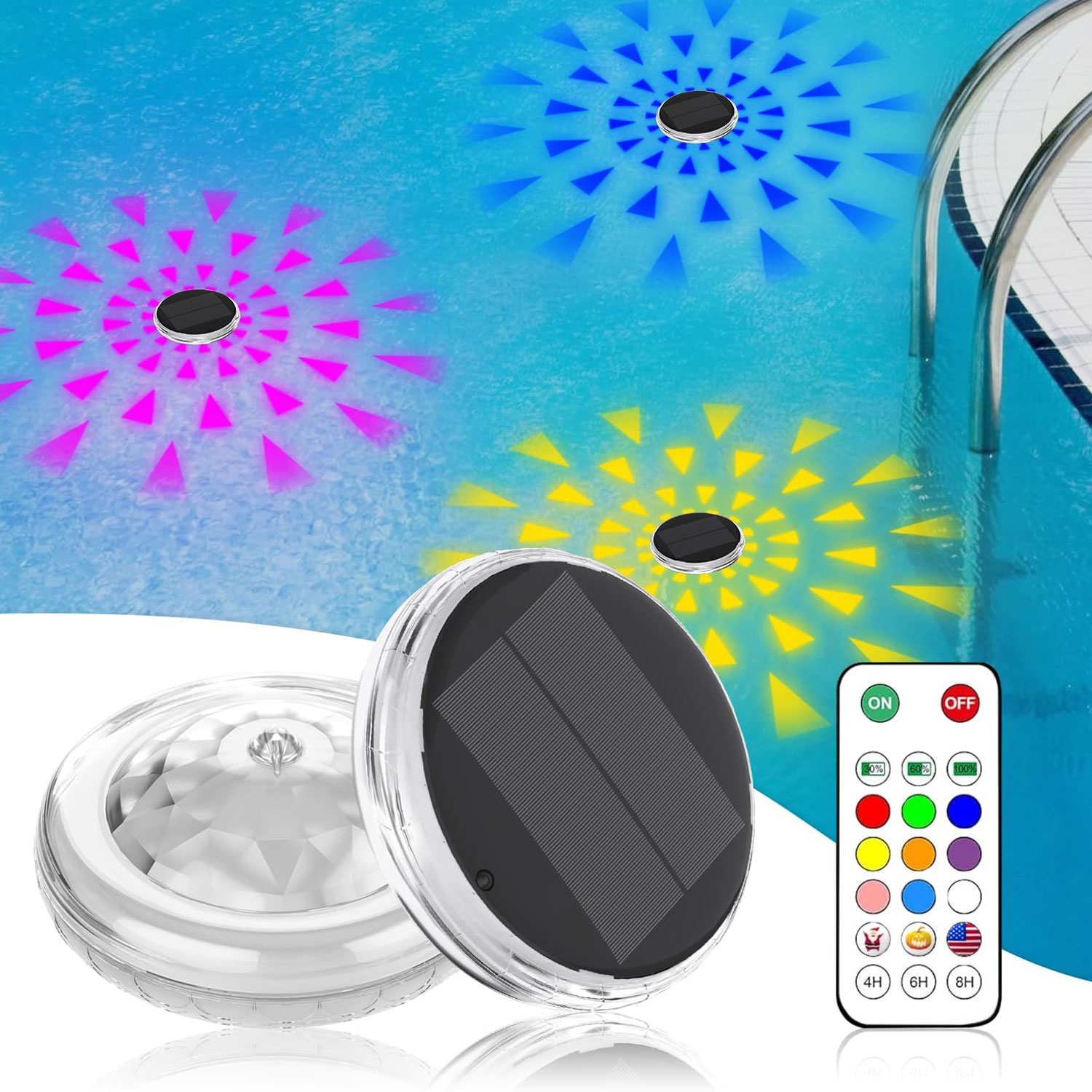Pool Light Solar Rechargeable - Havuz Işıkları, Güneş Enerjili Şarj Edilebilir