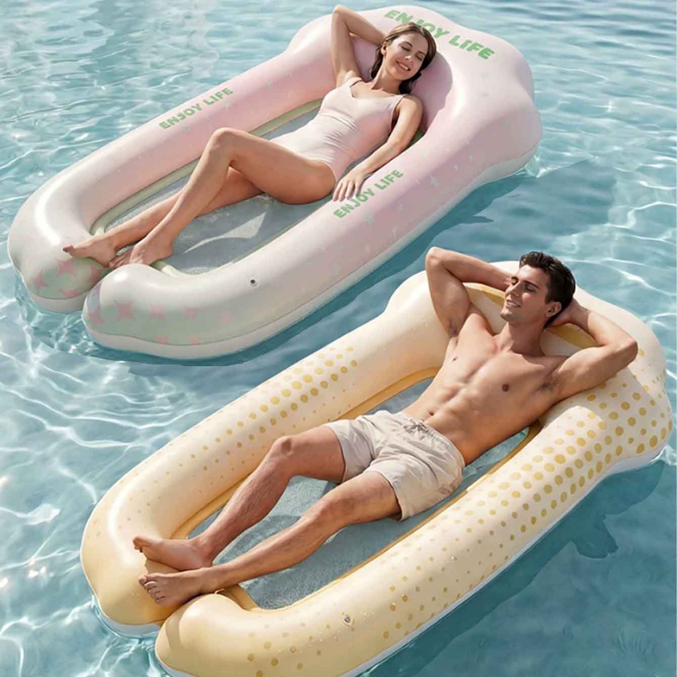 Pool Lounger Inflatable - Şişirilebilir Su Hamağı Havuz Şiltesi, Şişirilebilir