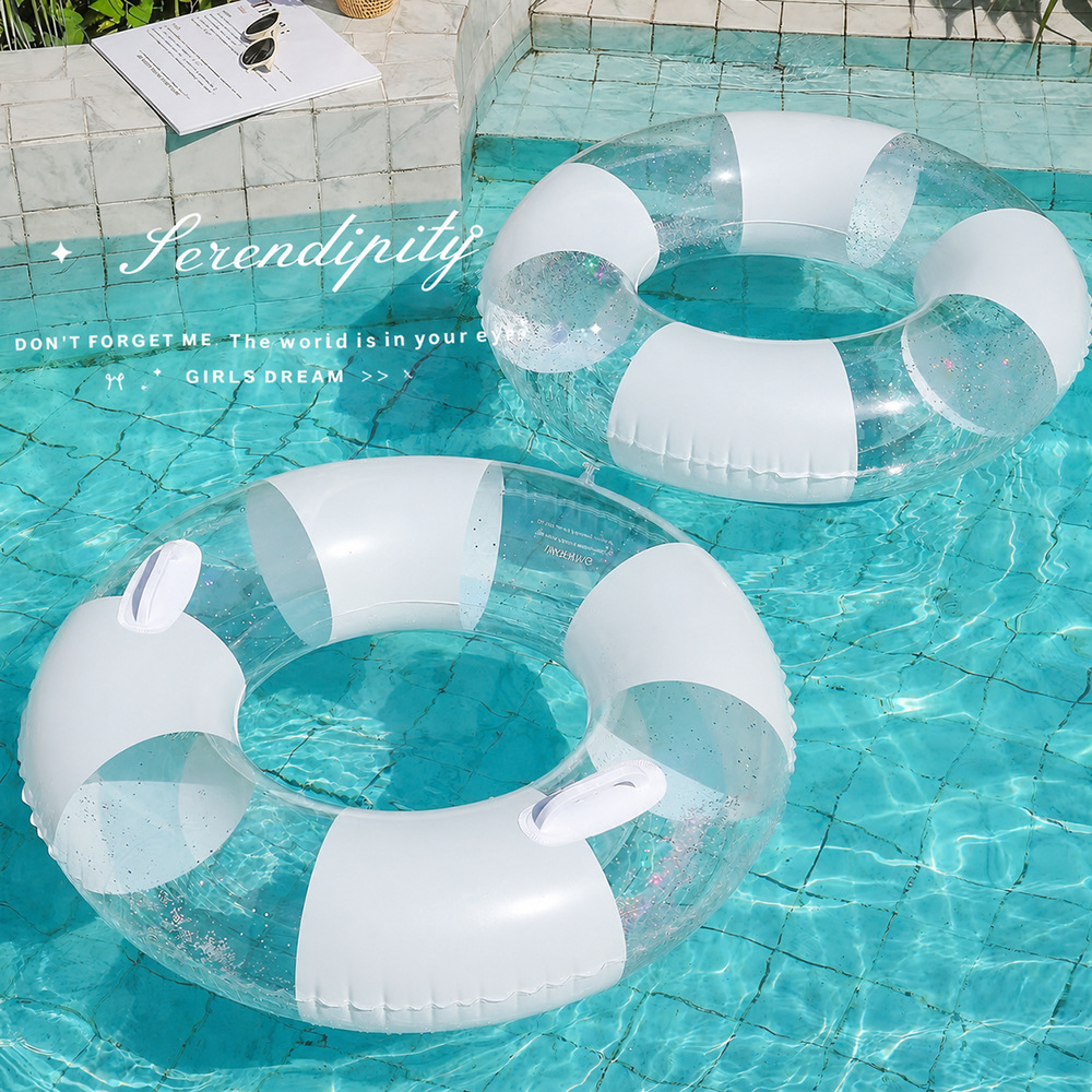 Pool Float Ring Inflatable - Şeffaf yüzme simidi yetişkinler için kalınlaştırılmış